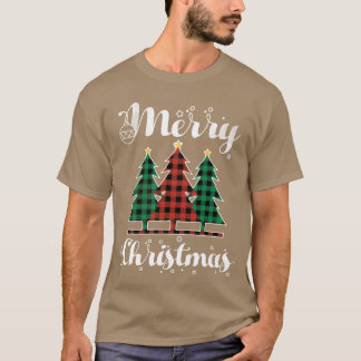 Christmas Elements Merry December Plaid Christmas  T-shirt