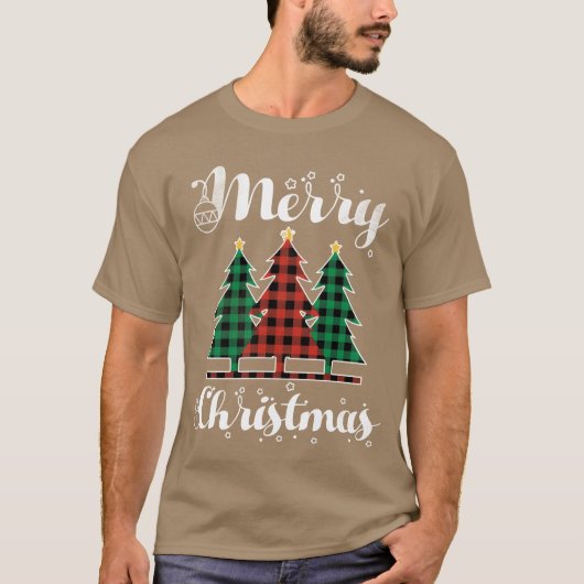 Christmas Elements Merry December Plaid Christmas T-shirt (Voorkant)