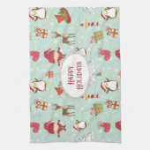 Christmas Elements Reindeer Elves Theedoek (Verticaal)