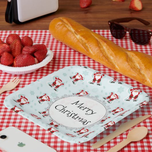 Christmas Elements Santa Claus Papieren Bordje (Picknick)