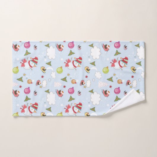 Christmas Elements Snowman Pattern Bad Handdoek (Handdoek)