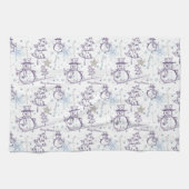 Christmas Elements Snowman Sketch Theedoek (Horizontaal)