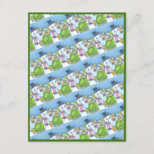 CHRISTMAS ELEPHANT BOUWT CUTE PACHYDERM SNOWMAN FEESTDAGENKAART