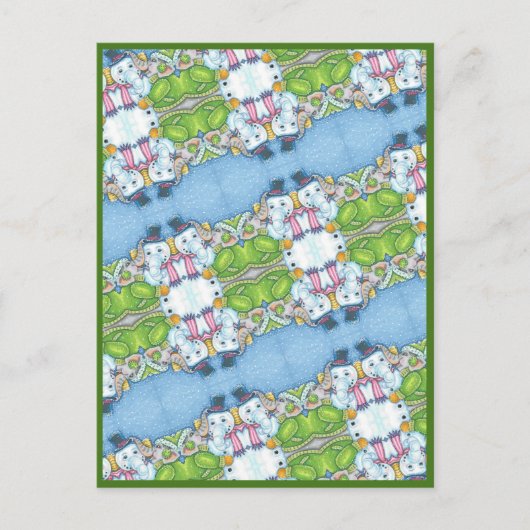 CHRISTMAS ELEPHANT BOUWT CUTE PACHYDERM SNOWMAN FEESTDAGENKAART (Voorkant)