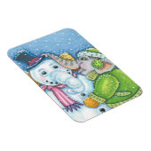 CHRISTMAS ELEPHANT BOUWT CUTE PACHYDERM SNOWMAN MAGNEET (Rechterzijde)