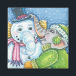 CHRISTMAS ELEPHANT BOUWT CUTE PACHYDERM SNOWMAN MAGNEET<br><div class="desc">DELEN KLEINE EN GOEDE WISSEN MET EEN CHEERFUL SNEEUWELEPHANT MAGNET * Aanpassen ... ..Zoek overeenkomende items met Susan Brack-Design</div>