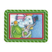 CHRISTMAS ELEPHANT BOUWT CUTE PACHYDERM SNOWMAN MAGNEET (Horizontaal)