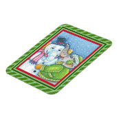 CHRISTMAS ELEPHANT BOUWT CUTE PACHYDERM SNOWMAN MAGNEET (Linkerzijde)