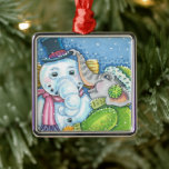 CHRISTMAS ELEPHANT BOUWT CUTE PACHYDERM SNOWMAN METALEN ORNAMENT<br><div class="desc">DELEN KLEINE EN GOEDE WISSEN MET EEN CHEERFUL SNEEUWELEPHANT ORNAMENT * Aanpassen ... ..Zoek overeenkomende items met Susan Brack-Design</div>