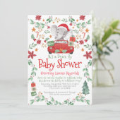 Christmas Elephant Drive op uitnodiging van het Ba (Staand voorkant)