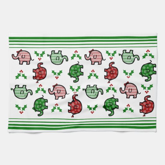 Christmas Elephant Kitchen Towel Theedoek (Horizontaal)