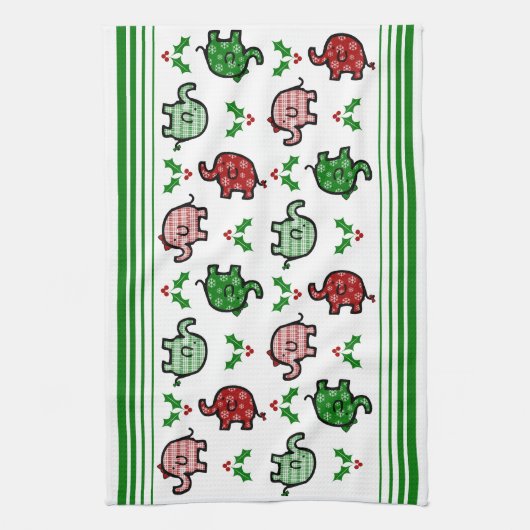 Christmas Elephant Kitchen Towel Theedoek (Verticaal)