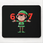 Christmas Elf 67 Cute Xmas 6 7 Meme Gen Alpha Boys Muismat (Voorkant)