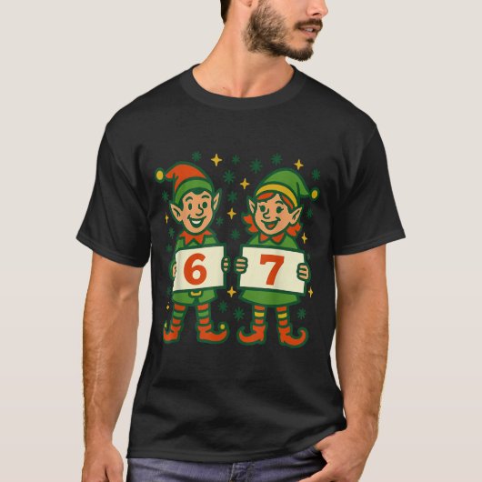 Christmas Elf 6 7 Meme Funny Holiday Elves Gen Alp T-shirt (Voorkant)