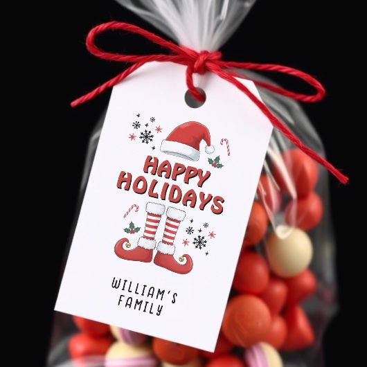 Christmas Elf Boots Santa Claus Pet Wit Cadeaulabel