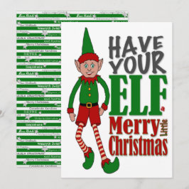 Christmas Elf Boy Wenskaart Feestdagenkaart