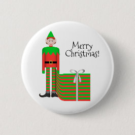 Christmas Elf Button - Gestreept cadeaupakket