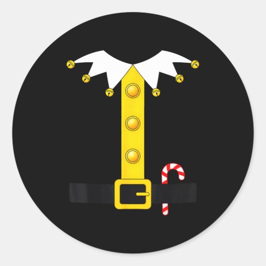 Christmas Elf Costume  Ronde Sticker (Voorkant)