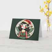 Christmas Elf Fairy Girl Kaart (Gele Bloem)