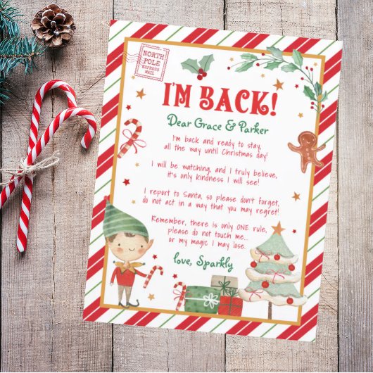 Christmas Elf gepersonaliseerde brief Poster