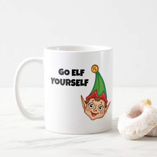  Christmas Elf, Go Elf Yourself  Koffiemok (Met donut)