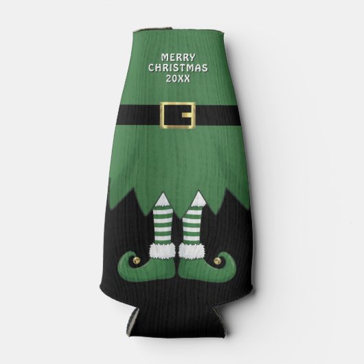 Christmas Elf Holiday Green Flesjeskoeler (Voorkant)