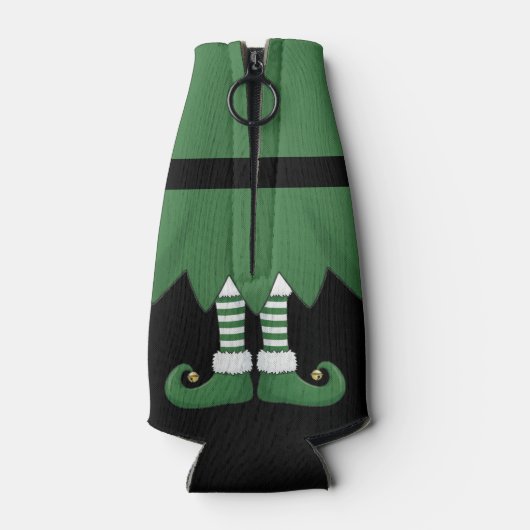 Christmas Elf Holiday Green Flesjeskoeler (Achterkant)