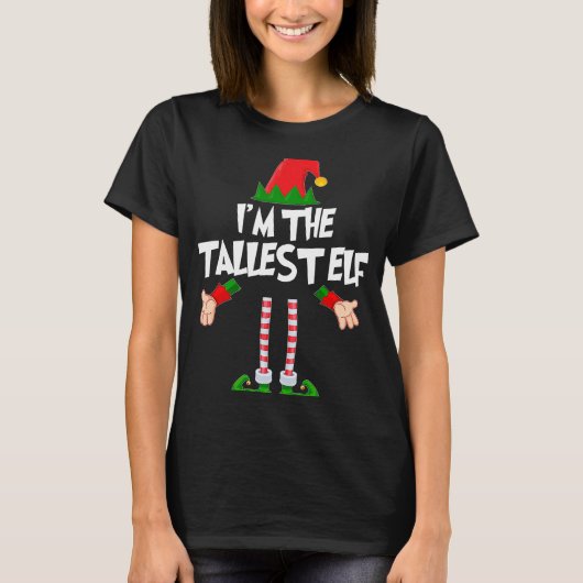 Christmas Elf  I'm The Tallest Elf Matching Xmas T-shirt (Voorkant)