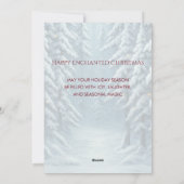 Christmas Elf in Red in Snowy Winter Forest Feestdagenkaart (Achterkant)