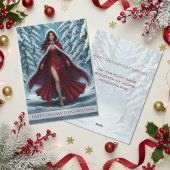 Christmas Elf in Red in Snowy Winter Forest Feestdagenkaart