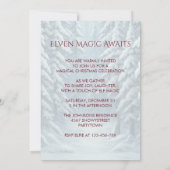 Christmas Elf in Red in Snowy Winter Forest Party Kaart (Achterkant)