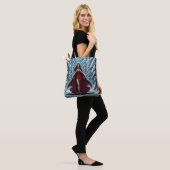 Christmas Elf in Red in Snowy Winter Forest Tote Bag (Op model)