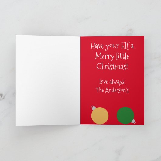 "Christmas Elf"  Kaart (Binnen)