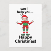 Christmas Elf Kan ik u helpen Happy Christmas Elf Briefkaart (Voorkant)
