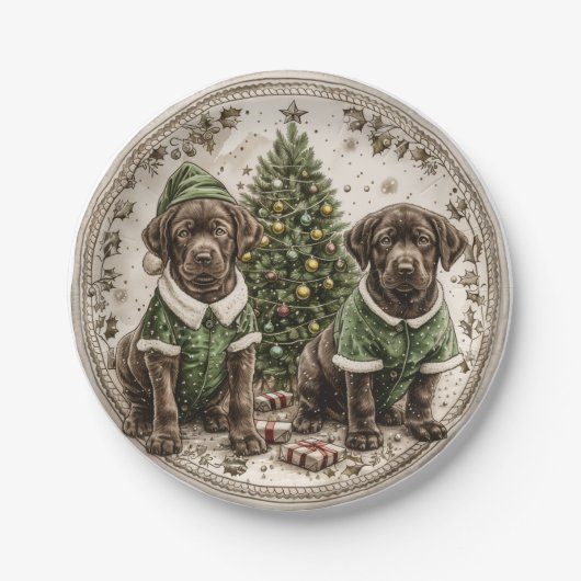 Christmas Elf Labrador Retriever Puppy Papieren Bordje (Voorkant)