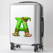 Christmas Elf Letter A Cartoon Character Sticker (Koffer)