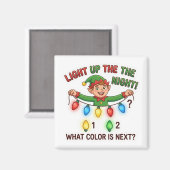 Christmas Elf Lights Pattern Logic Game Magnet (Voorkant / Achterkant)