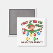 Christmas Elf Lights Pattern Logic Game Magnet (Voorkant / Achterkant)