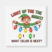 Christmas Elf Lights Pattern Logic Game Magnet (Voorkant)