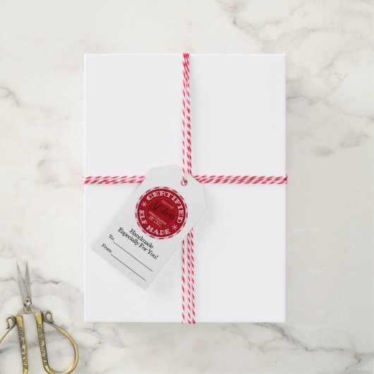 Christmas | Elf Made Candy Cane Stripe Cadeaulabel (Met Touw)