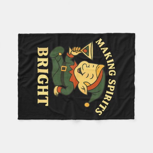 Christmas Elf Martini Funny Alcohol Saying Srits B Fleece Deken (Voorkant (Horizontaal))