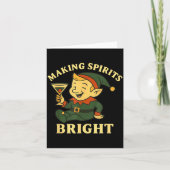 Christmas Elf Martini Funny Alcohol Saying Srits B Kaart (Voorkant)