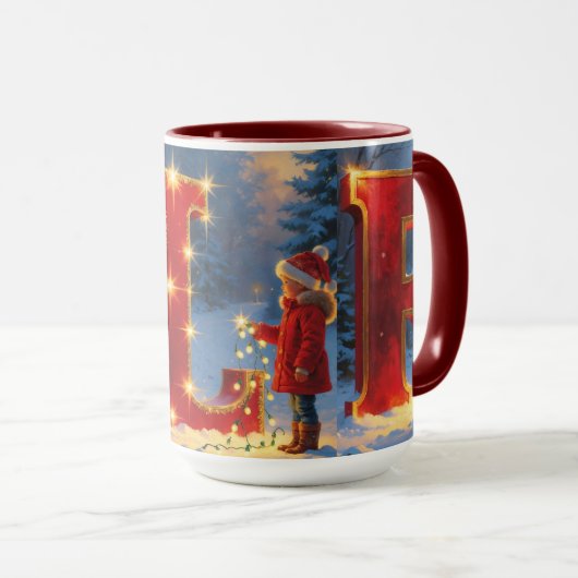 Christmas ELF Mug – Glitter Letters & Kids Holiday Mok (Voorkant rechts)