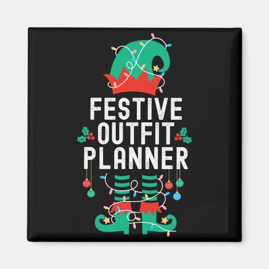 Christmas Elf Office Team Party Family Matching _1 Magneet (Voorkant)