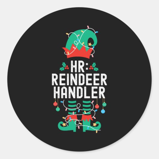 Christmas Elf Office Team Party Family Matching  Ronde Sticker (Voorkant)