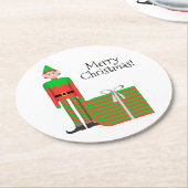 Christmas Elf Onderzetter - Gestreept cadeaupakket (Gebogen)