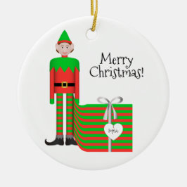 Christmas Elf Ornament - Gestreept cadeaupakket