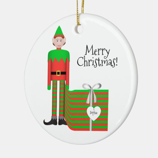 Christmas Elf Ornament - Gestreept cadeaupakket (Links)