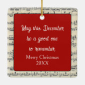 Christmas Elf Playing a Harp Keramisch Ornament (Achterkant)