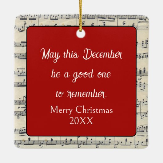 Christmas Elf Playing a Harp Keramisch Ornament (Achterkant)